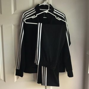Adidas sweat suit- black/white